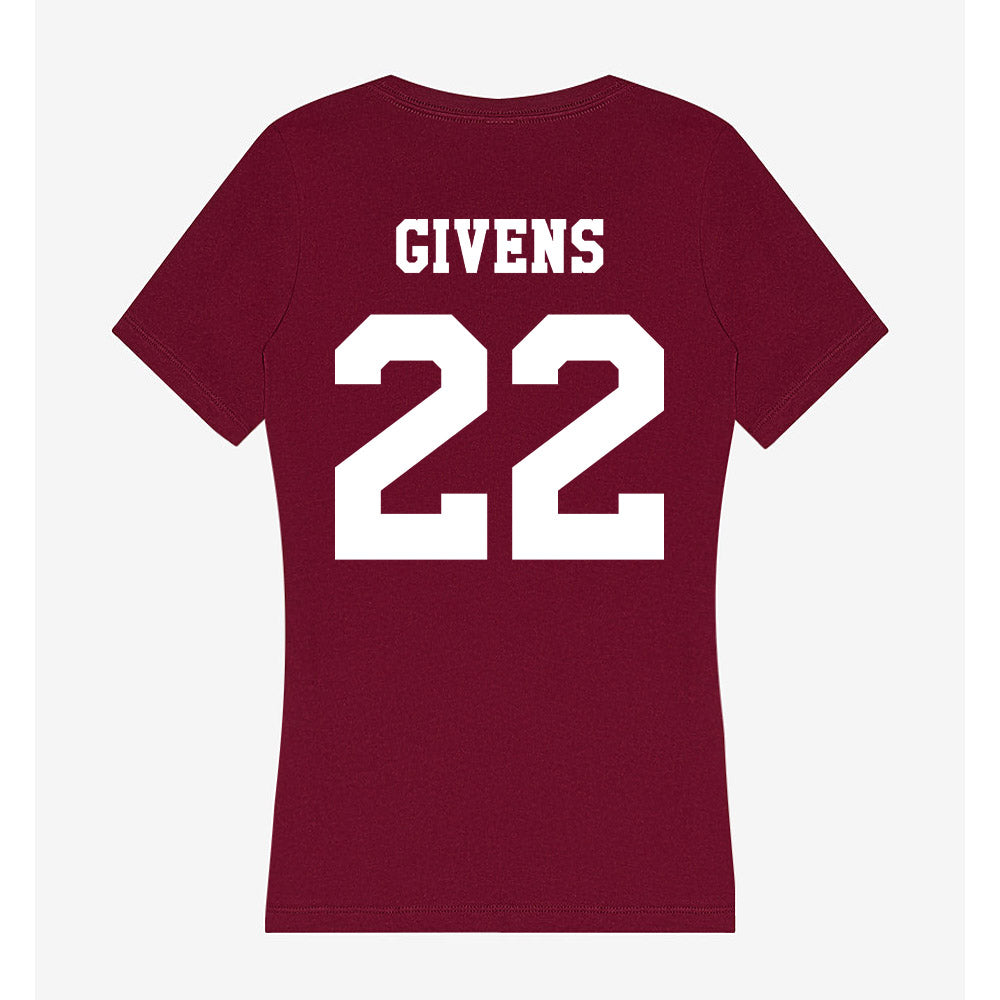 Texas A&M - NCAA Football : Tristian Givens - Women's V-Neck T-Shirt-1