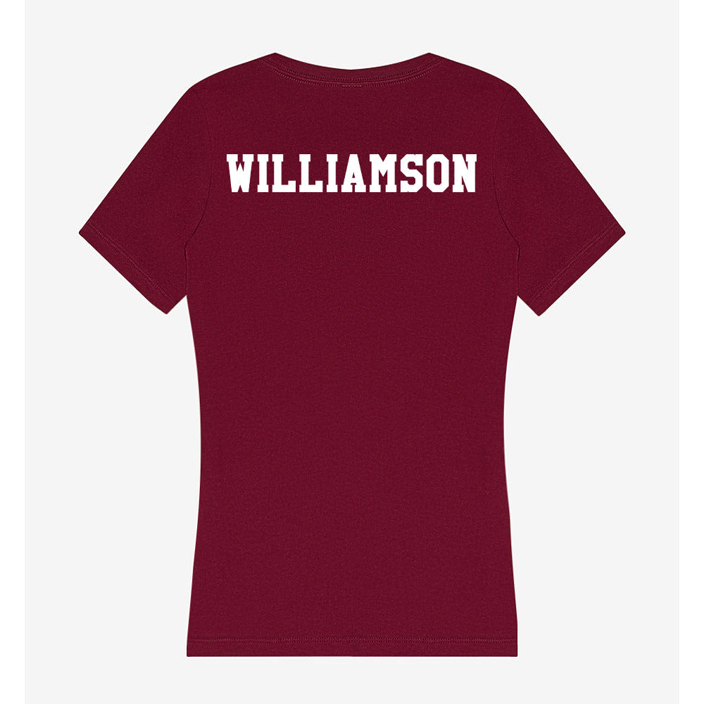 Texas A&M - NCAA Women's Swimming & Diving : Eloise Williamson - Women's V-Neck T-Shirt-1