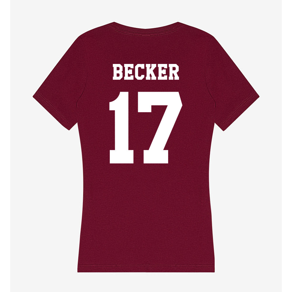 Texas A&M - NCAA Baseball : Zane Becker - Women's V-Neck T-Shirt-1