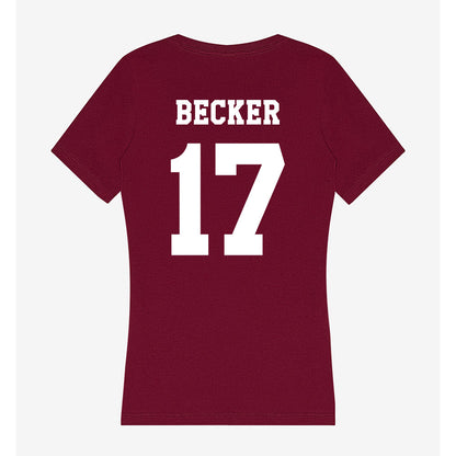 Texas A&M - NCAA Baseball : Zane Becker - Women's V-Neck T-Shirt-1