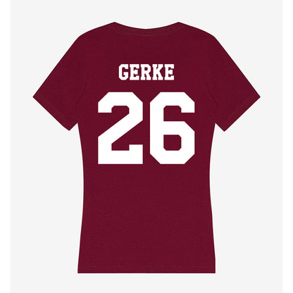 Texas A&M - NCAA Football : Layne Gerke - Women's V-Neck T-Shirt-1