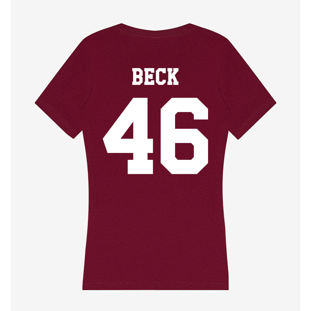 Texas A&M - NCAA Football : Qui Beck - Women's V-Neck T-Shirt-1