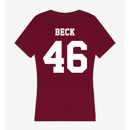 Texas A&M - NCAA Football : Qui Beck - Women's V-Neck T-Shirt-1
