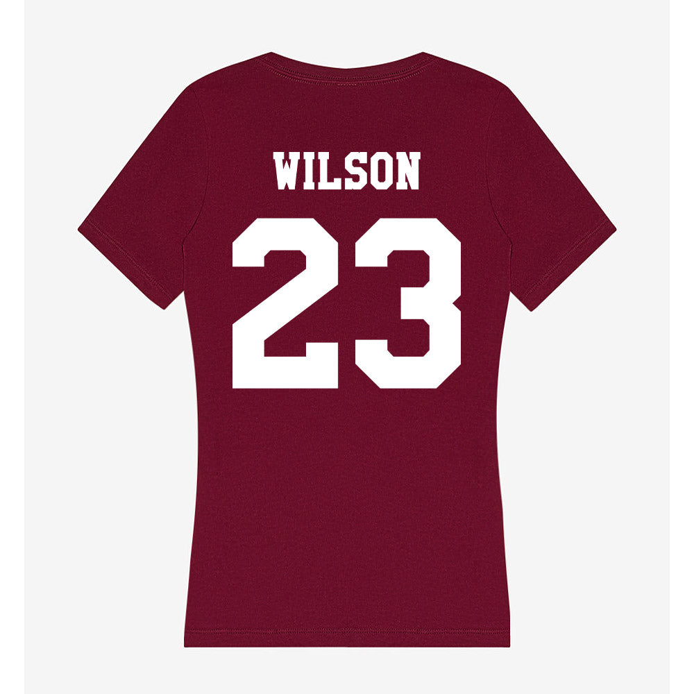 Texas A&M - NCAA Baseball : Jorian Wilson - Women's V-Neck T-Shirt-1