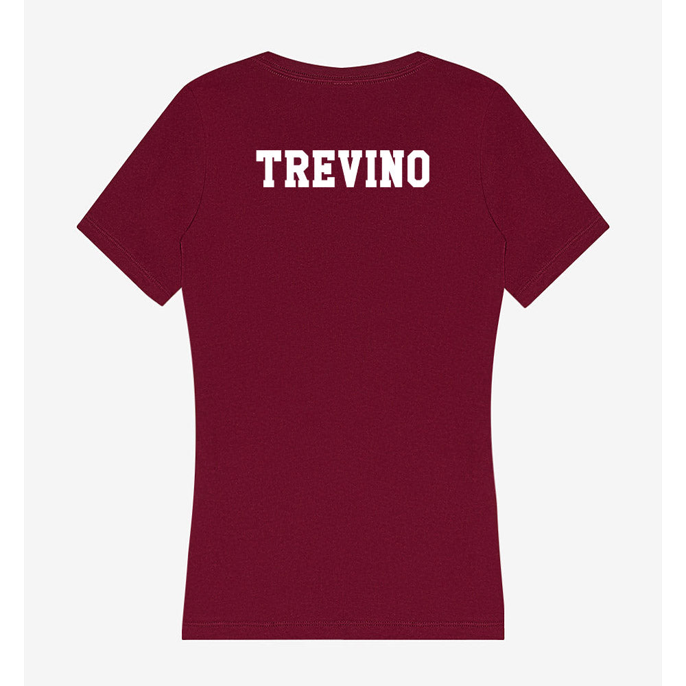 Texas A&M - NCAA Men's Swimming & Diving : Emilio Trevino - Women's V-Neck T-Shirt-1