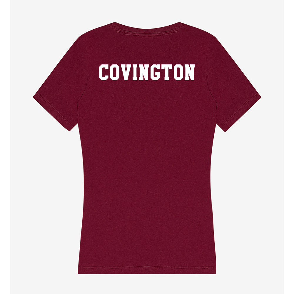 Texas A&M - NCAA Women's Track & Field : Jaiya Covington - Women's V-Neck T-Shirt-1