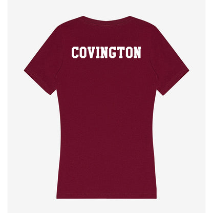 Texas A&M - NCAA Women's Track & Field : Jaiya Covington - Women's V-Neck T-Shirt-1