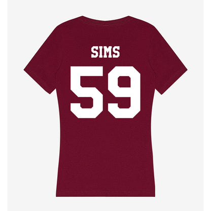 Texas A&M - NCAA Football : Chace Sims - Women's V-Neck T-Shirt-1