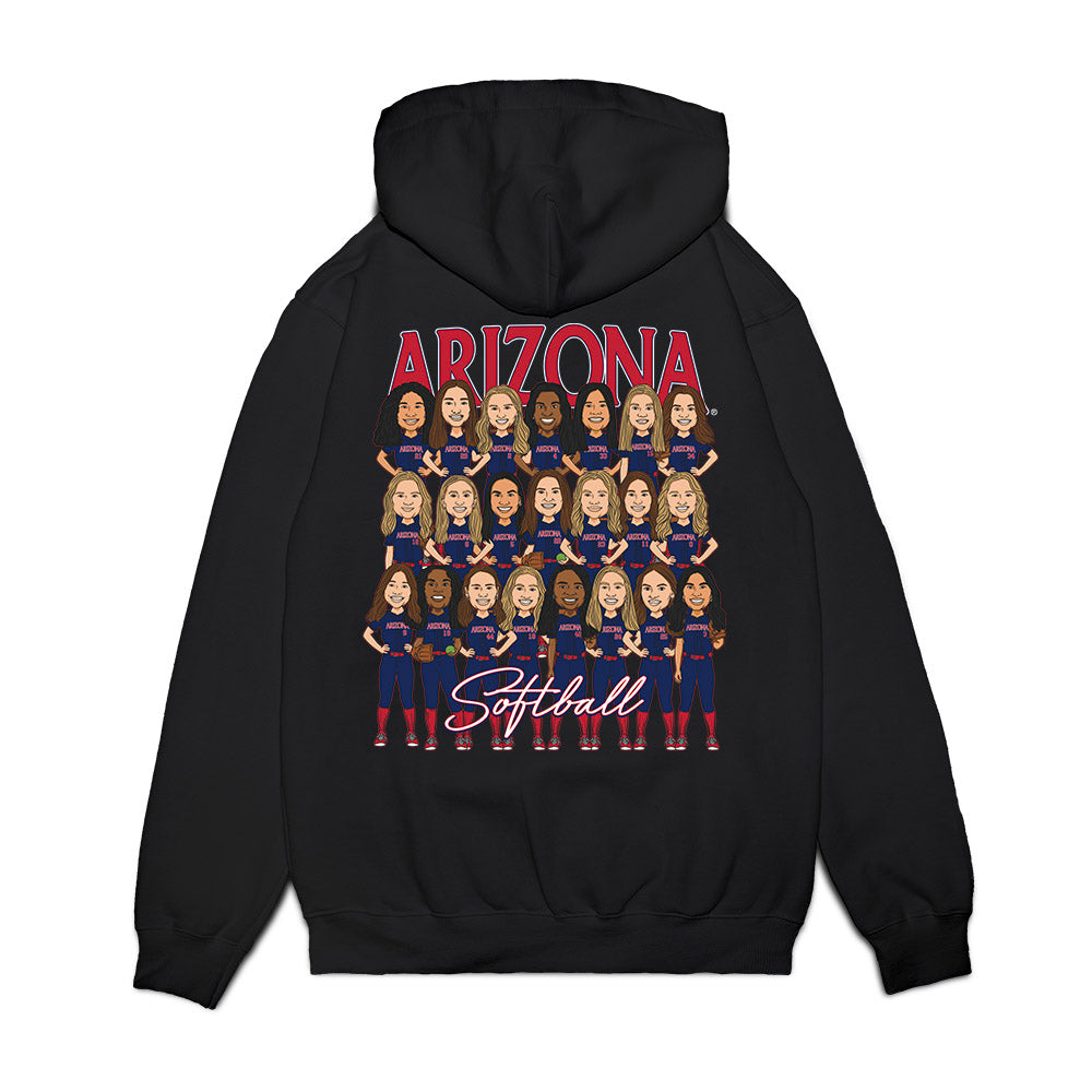 Arizona - NCAA Softball : - Team Collage Premium Hooded Sweatshirt-1