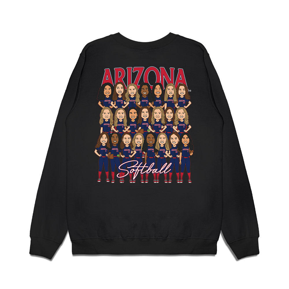 Arizona - NCAA Softball : - Team Collage Premium Crewneck Sweatshirt-1