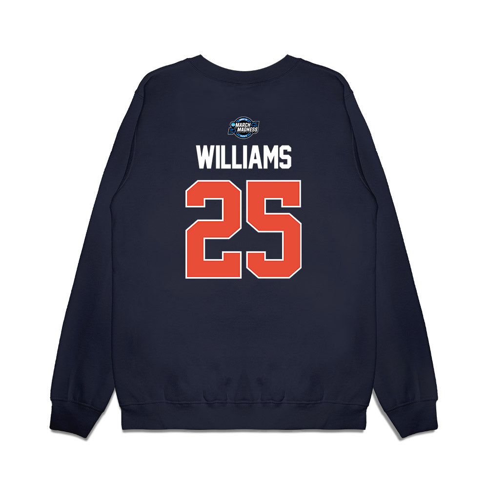 Illinois - NCAA Men's Basketball : Max Williams - NCAA® March Madness® 2025 Sweet 16 Shersey Premium Crewneck Sweatshirt-1