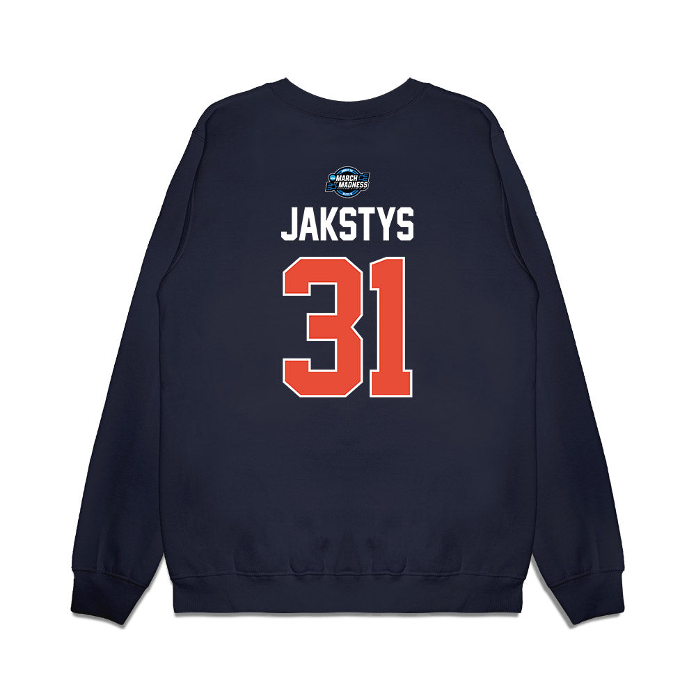 Illinois - NCAA Men's Basketball : Jason Jakstys - NCAA® March Madness® 2025 Sweet 16 Shersey Premium Crewneck Sweatshirt-1