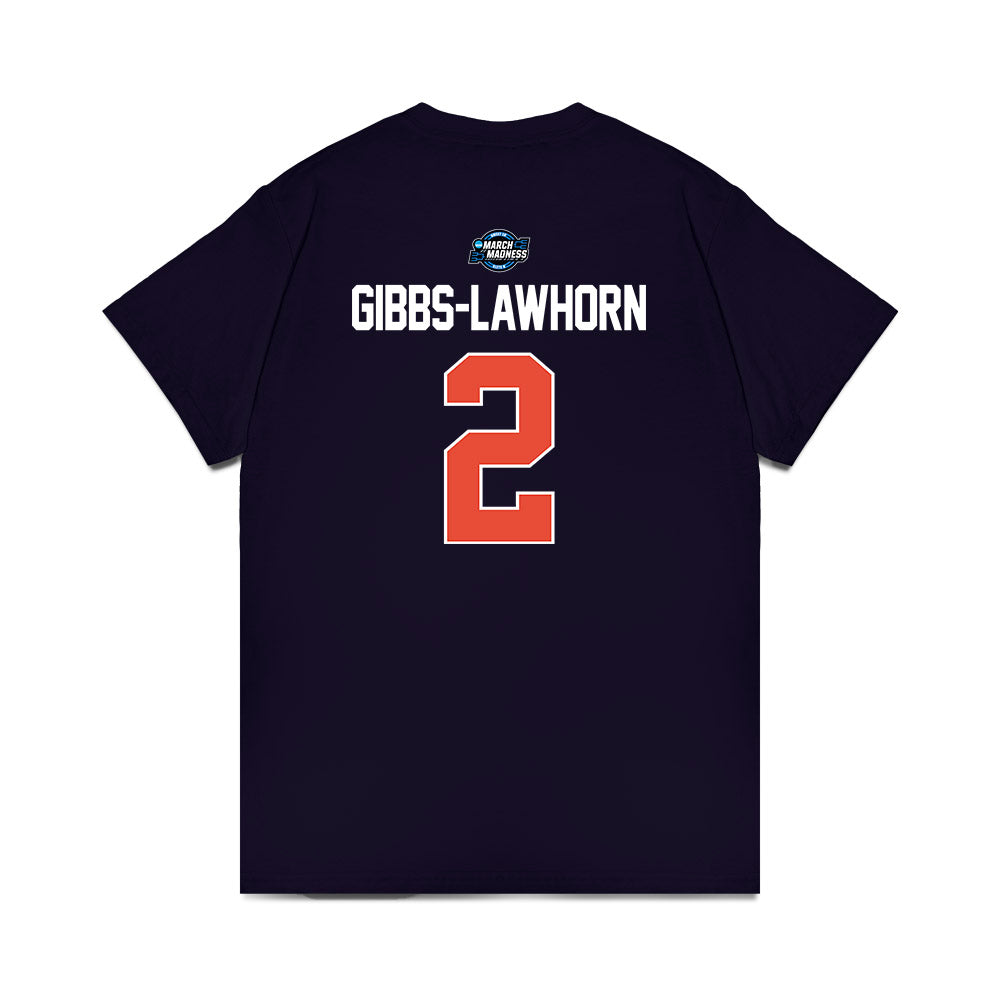 Illinois - NCAA Men's Basketball : Dra Gibbs-Lawhorn - NCAA® March Madness® 2025 Sweet 16 Shersey Premium T-Shirt-1