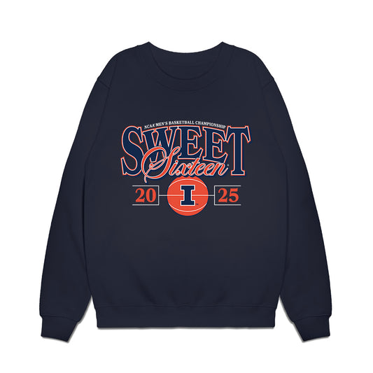 Illinois - NCAA Men's Basketball : Max Williams - NCAA® March Madness® 2025 Sweet 16 Shersey Premium Crewneck Sweatshirt-0