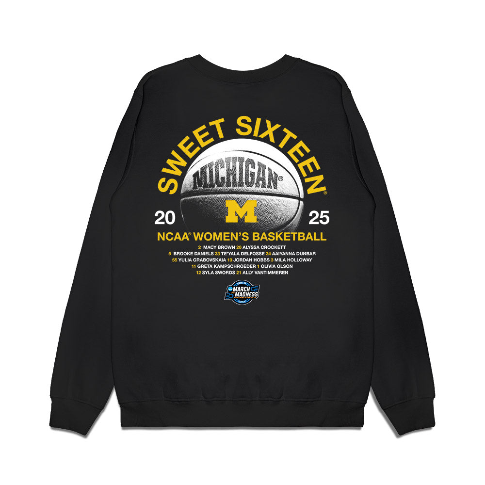 Michigan - NCAA Women's Basketball : - Roster Premium Crewneck Sweatshirt-1