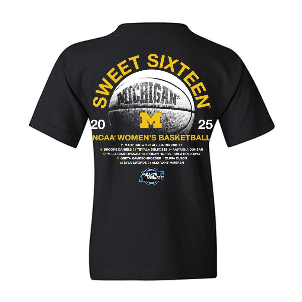 Michigan - NCAA Women's Basketball : - Roster Youth T-Shirt-1