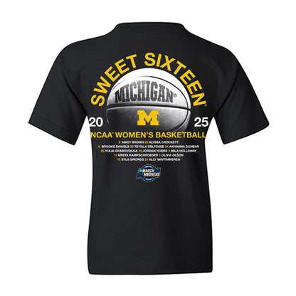 Michigan - NCAA Women's Basketball : - Roster Youth T-Shirt-1