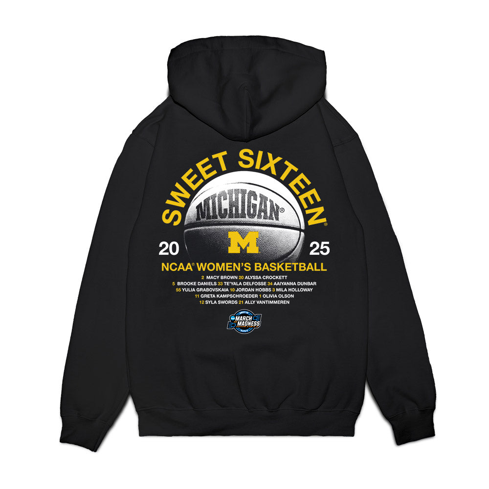 Michigan - NCAA Women's Basketball : - Roster Premium Hooded Sweatshirt-1