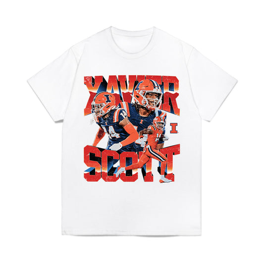 Illinois - NCAA Football : Xavier Scott - Collage Comfort Colors T-Shirt-0