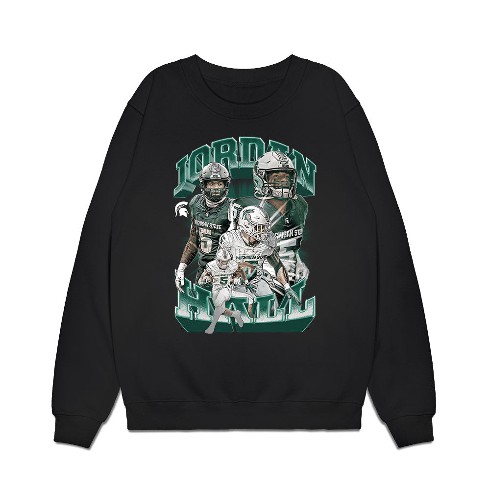 Michigan State - NCAA Football : Jordan Hall - Collage Premium Crewneck Sweatshirt-0