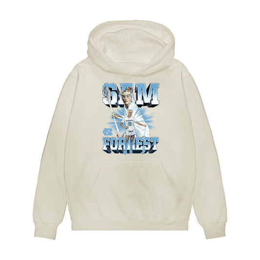 UNC - NCAA Women's Lacrosse : Sam Forrest - Collage Premium Hooded Sweatshirt-0
