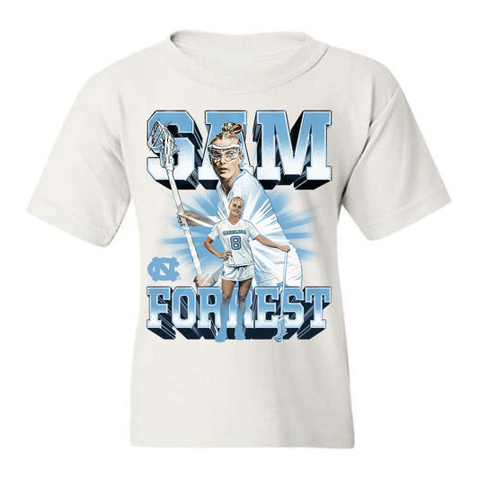 UNC - NCAA Women's Lacrosse : Sam Forrest - Collage Youth T-Shirt-0