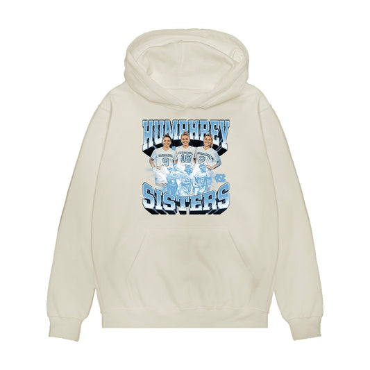 UNC - NCAA Women's Lacrosse : Humphrey Sisters Collage Premium Hooded Sweatshirt-0
