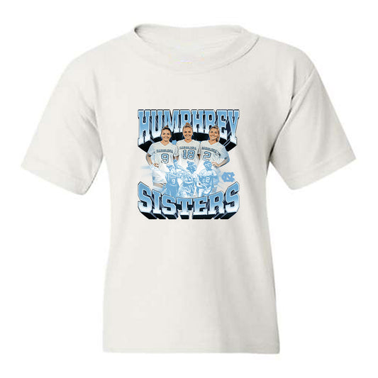 UNC - NCAA Women's Lacrosse : Humphrey Sisters Collage Youth T-Shirt-0