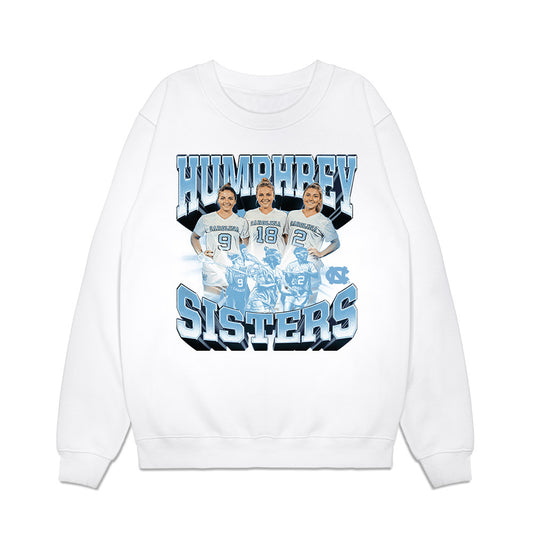 UNC - NCAA Women's Lacrosse : Humphrey Sisters Collage Premium Crewneck Sweatshirt-0