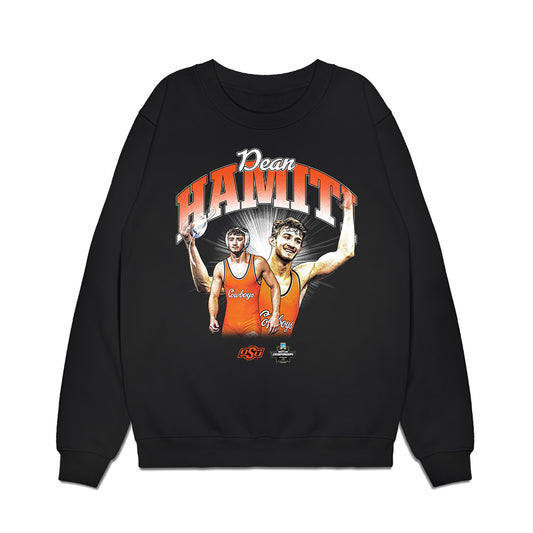 Oklahoma State - NCAA Wrestling : Dean Hamiti - Collage Premium Crewneck Sweatshirt-0
