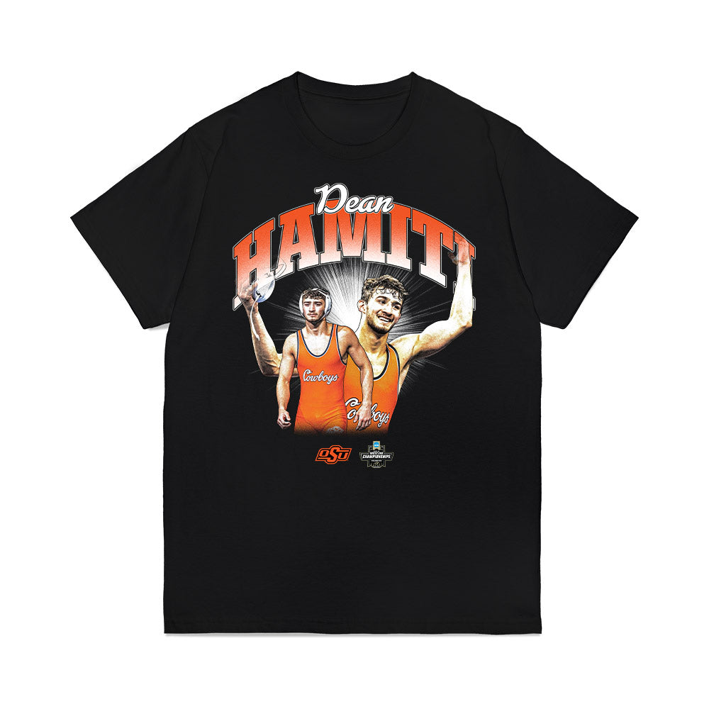 Oklahoma State - NCAA Wrestling : Dean Hamiti - Collage Premium T-Shirt-0