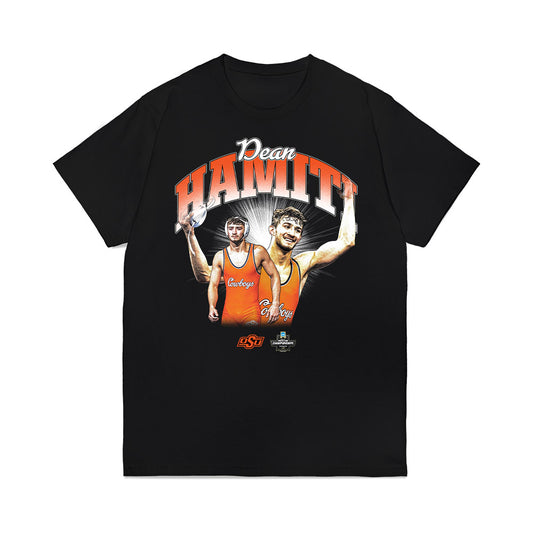 Oklahoma State - NCAA Wrestling : Dean Hamiti - Collage Premium T-Shirt-0