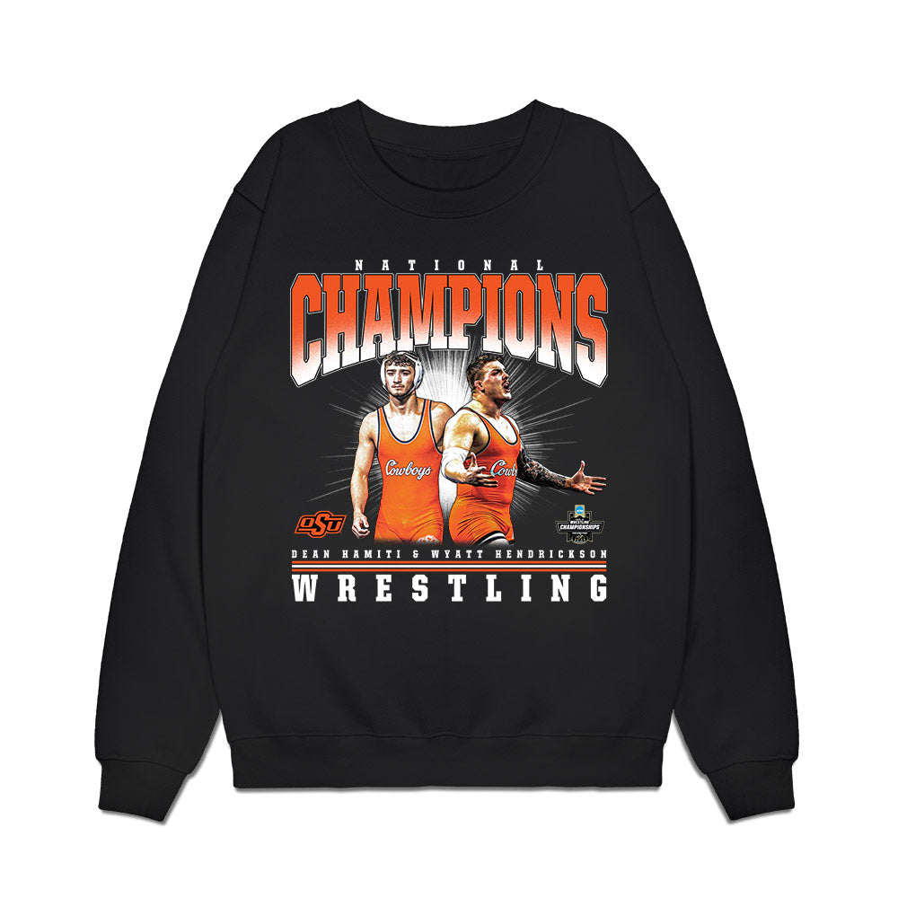 Oklahoma State - NCAA Wrestling : Dean Hamiti - Premium Crewneck Sweatshirt-0