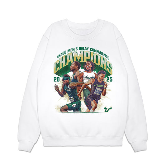 USF - NCAA Men's Track & Field : 2025 Champions 4x400 Men's Relay Team Collage Premium Crewneck Sweatshirt-0