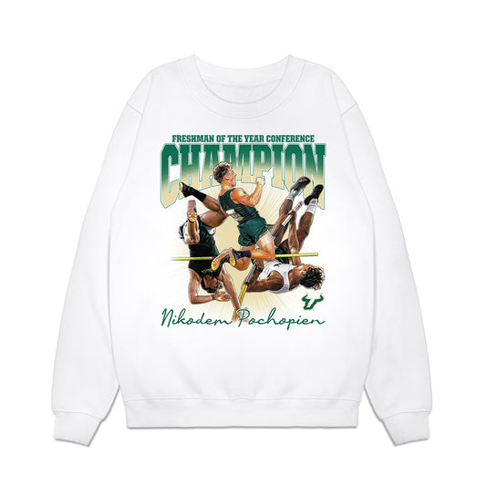 USF - NCAA Men's Track & Field : Nikodem Pochopie' - 2025 Champion Freshman of the Year Collage Premium Crewneck Sweatshirt-0