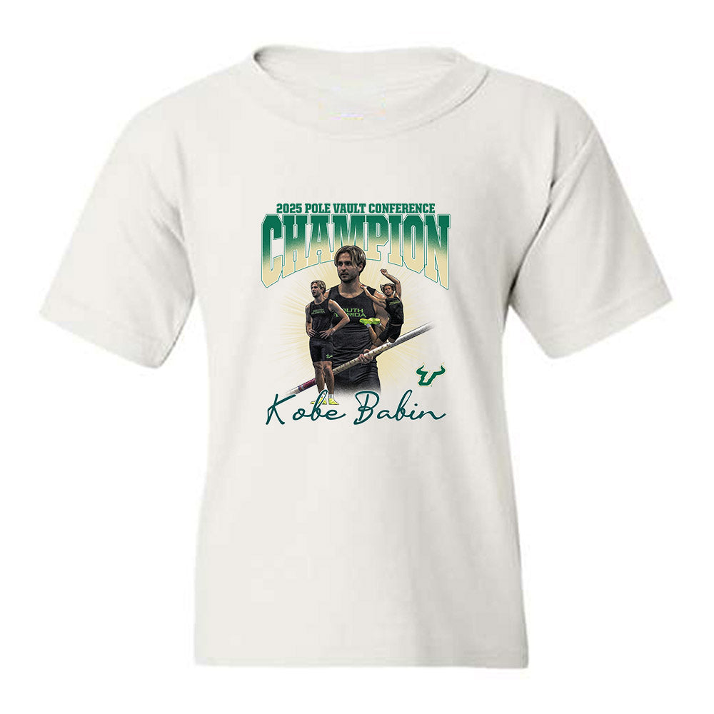 USF - NCAA Men's Track & Field : Kobe Babin - 2025 Champion Pole Vault Collage Youth T-Shirt-0