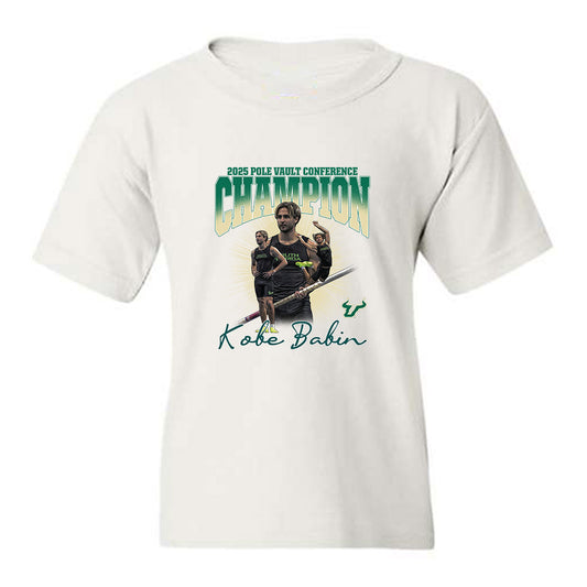 USF - NCAA Men's Track & Field : Kobe Babin - 2025 Champion Pole Vault Collage Youth T-Shirt-0