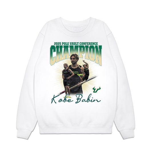 USF - NCAA Men's Track & Field : Kobe Babin - 2025 Champion Pole Vault Collage Premium Crewneck Sweatshirt-0