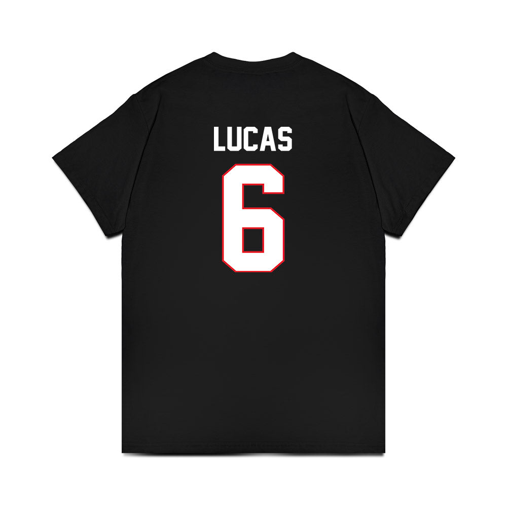 UConn - NCAA Men's Ice Hockey : Andrew Lucas - Championship Classic Shersey Premium T-Shirt-1