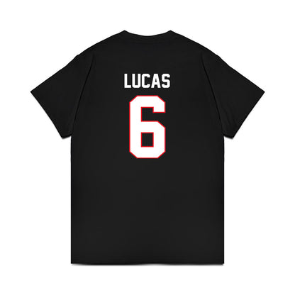 UConn - NCAA Men's Ice Hockey : Andrew Lucas - Championship Classic Shersey Premium T-Shirt-1