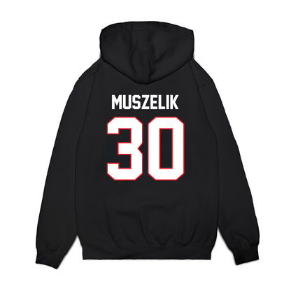 UConn - NCAA Men's Ice Hockey : Tyler Muszelik - Championship Classic Shersey Premium Hooded Sweatshirt-1