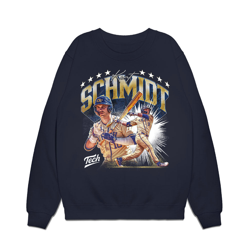Georgia Tech - NCAA Baseball : Kent Schmidt - Collage Premium Crewneck Sweatshirt-0