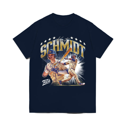 Georgia Tech - NCAA Baseball : Kent Schmidt - Collage Comfort Colors T-Shirt-0