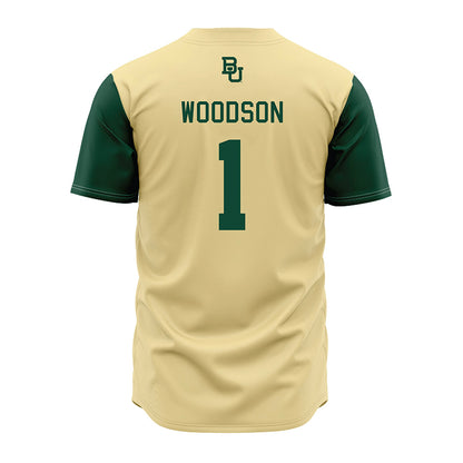 Baylor - NCAA Baseball : TJ Woodson - Cream Jersey-1