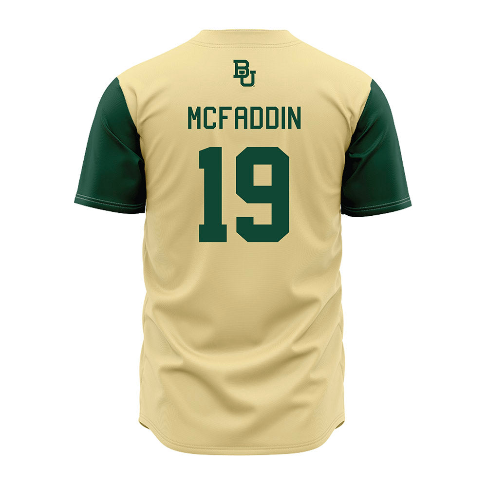 Baylor - NCAA Baseball : Caldwell McFaddin - Cream Jersey-1