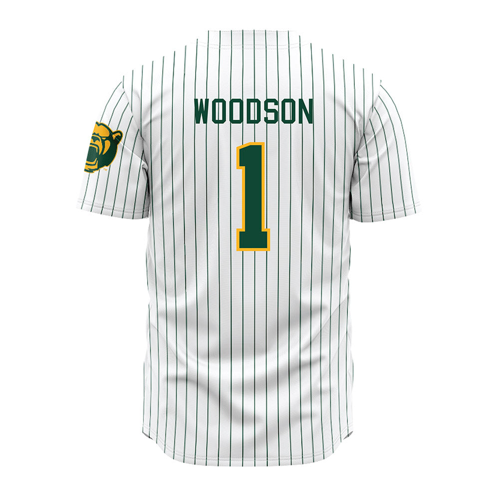 Baylor - NCAA Baseball : TJ Woodson - Pinstripe Jersey-1