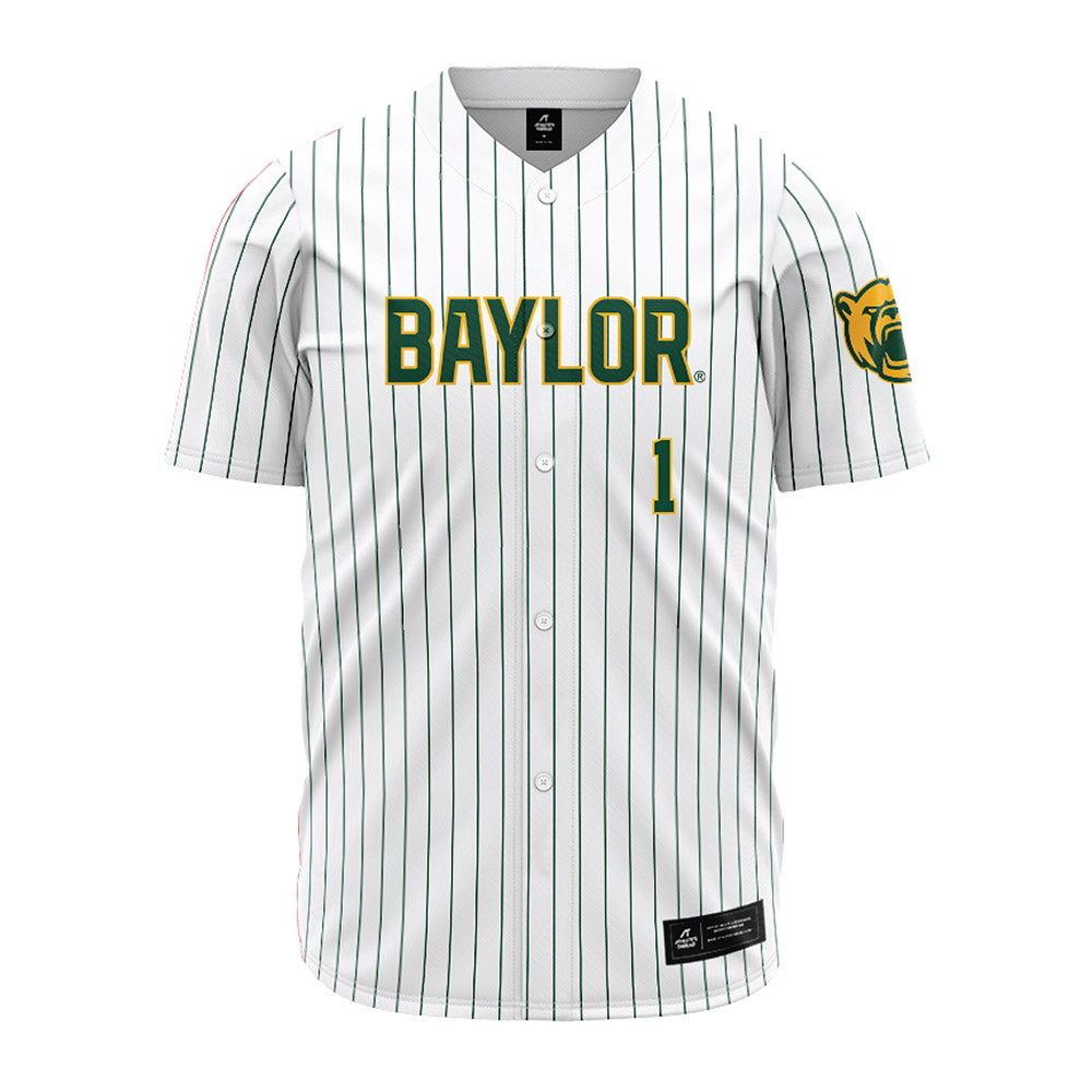 Baylor - NCAA Baseball : TJ Woodson - Pinstripe Jersey-0