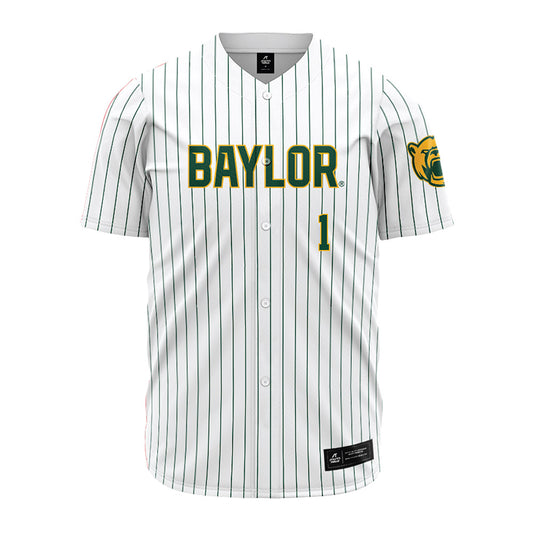 Baylor - NCAA Baseball : TJ Woodson - Pinstripe Jersey-0