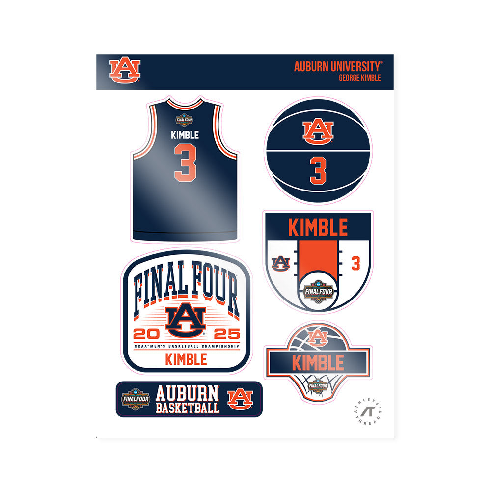 Auburn - NCAA Men's Basketball : George Kimble - NCAA® March Madness® Final 4 Sticker Sheet-0