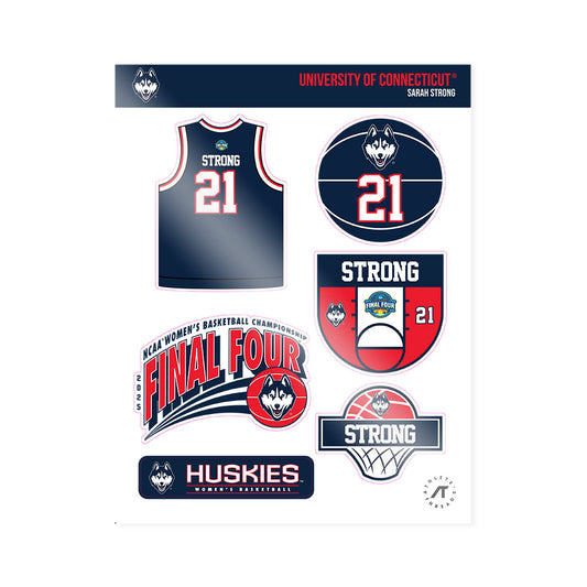 UConn - NCAA Women's Basketball : Sarah Strong - NCAA® March Madness® Final 4 Sticker Sheet-0